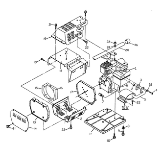 Engine Sheet Metal Dpg-2250 No. 61796 Diagram and Parts List for 8719-0-DPG2250  Briggs and Stratton Generator